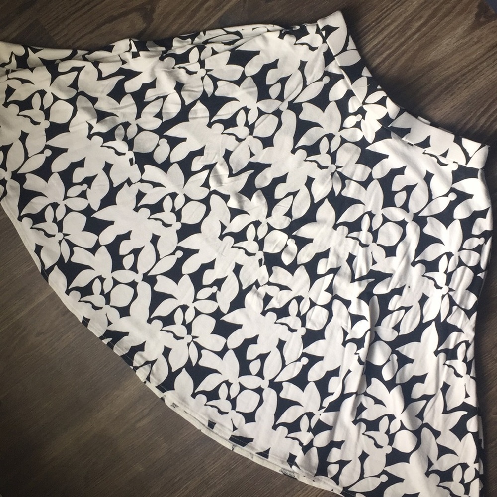 Cynthia Rowley Black and White Floral Skirt
